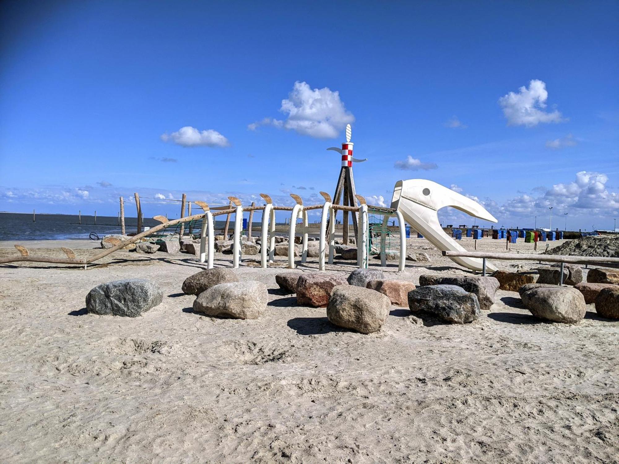 Drei-Insel-Blick Neßmersiel Esterno foto
